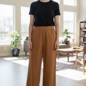 Eileen Fisher Tan Wide-Leg Pants